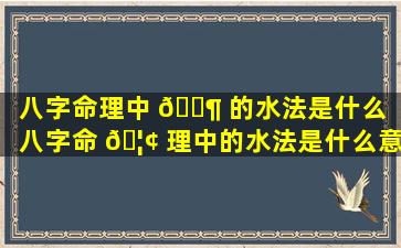 八字命理中 🐶 的水法是什么「八字命 🦢 理中的水法是什么意思」